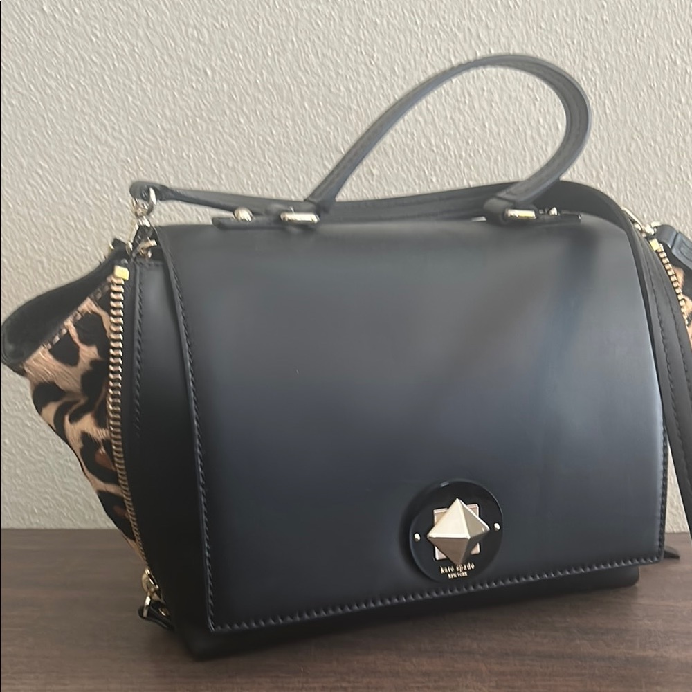 Kate Spade Black and Leopard Satchel